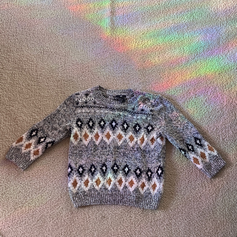 H&M Multicolor Patterned Crew Neck Sweater
